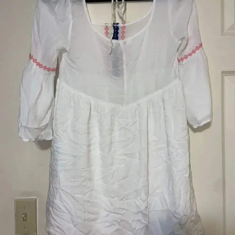 3/4 sleeve double layer flowy dress
